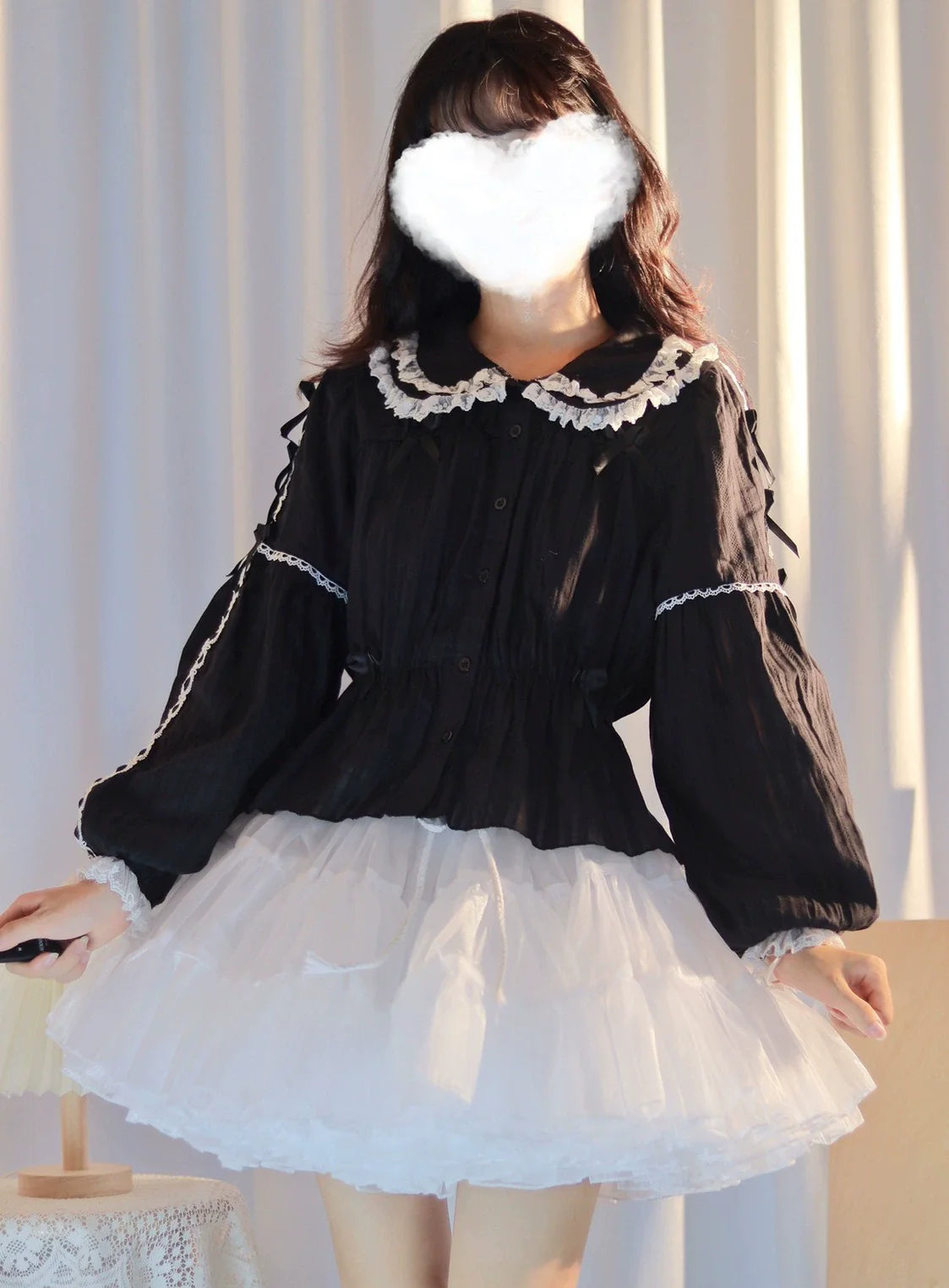 DMFS Lolita - Sweet Lolita Shirt Doll Collar Blouse High-waisted