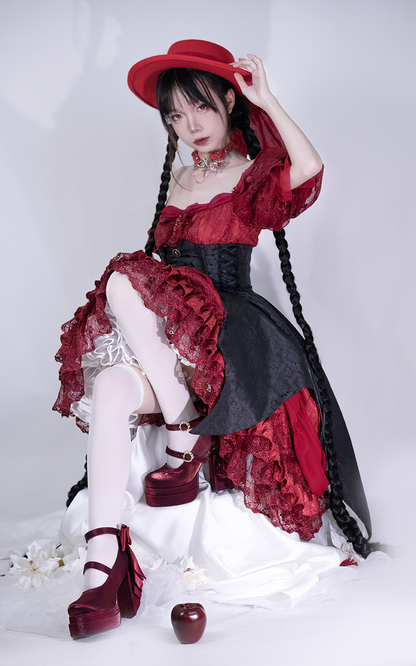 Dreamland - Floating Dream Lily - Elegant Lolita High Heel Shoes, Detachable Bow