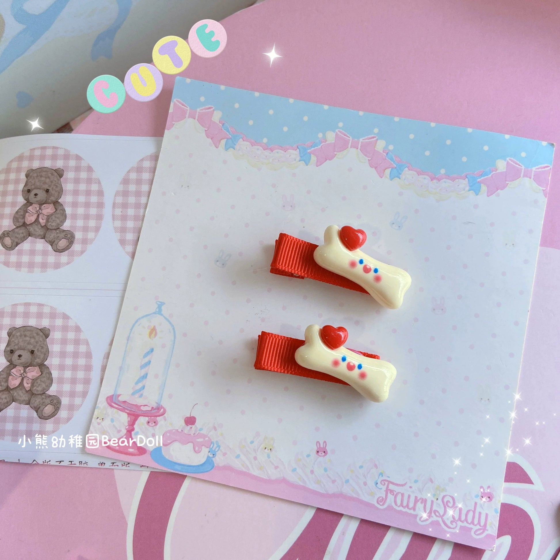 Bear Doll - Kawaii Lolita Hair Pin Adult Children Hello Kitty Hair Clip