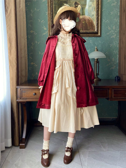 Dark Star Island - Winter Lolita Cape Velvet Antique Lolita Coat