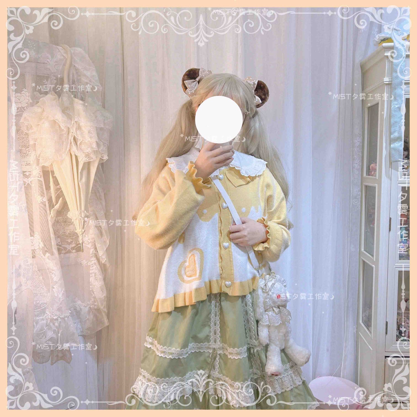 MIST - Beating Heart - Sweet Lolita Thick Sweater Coat Puff Sleeve