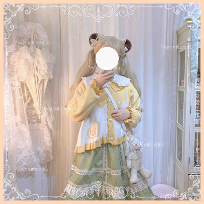 MIST - Beating Heart - Sweet Lolita Thick Sweater Coat Puff Sleeve