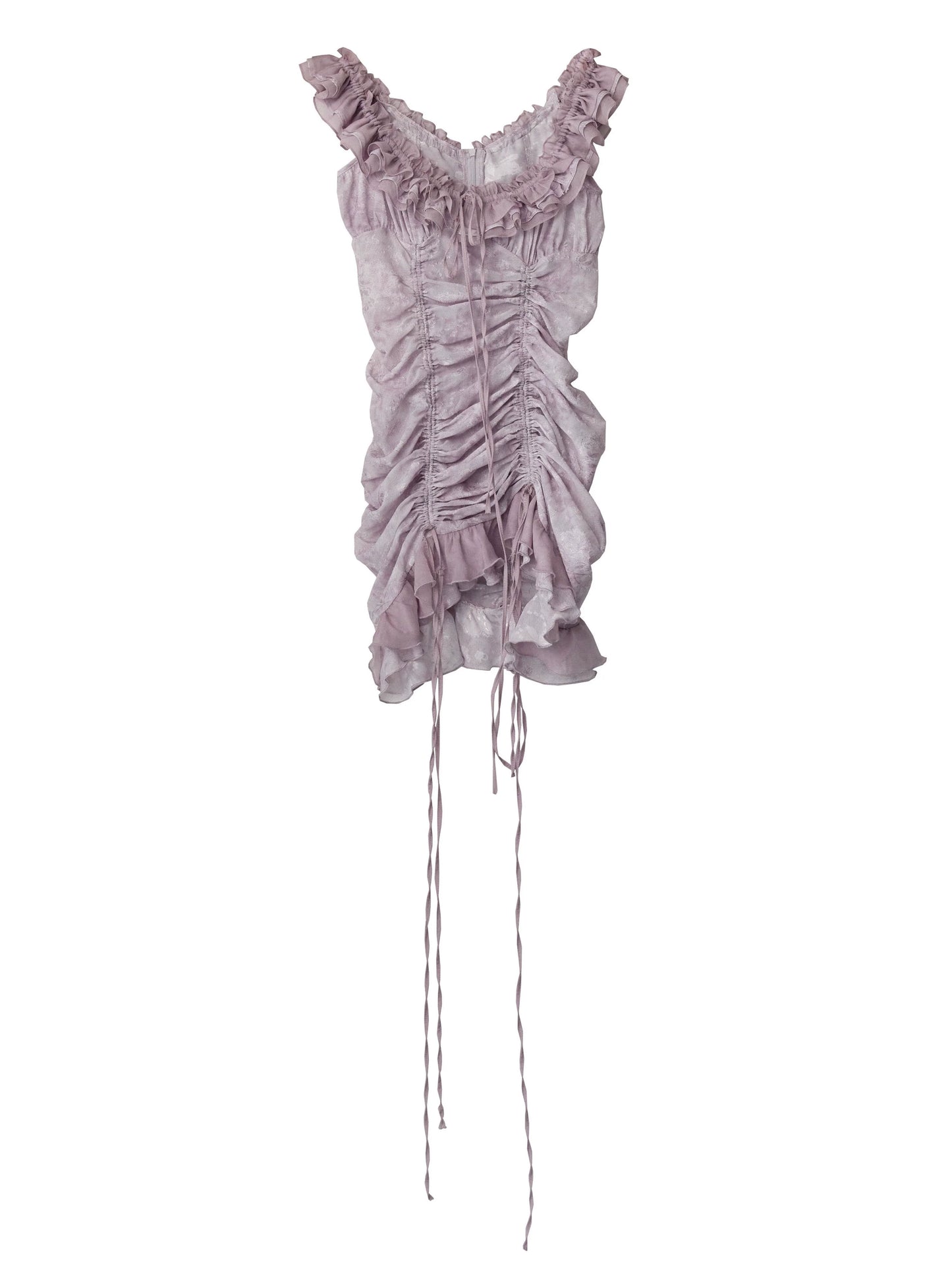 Purple Ruffle One-Shoulder Dress