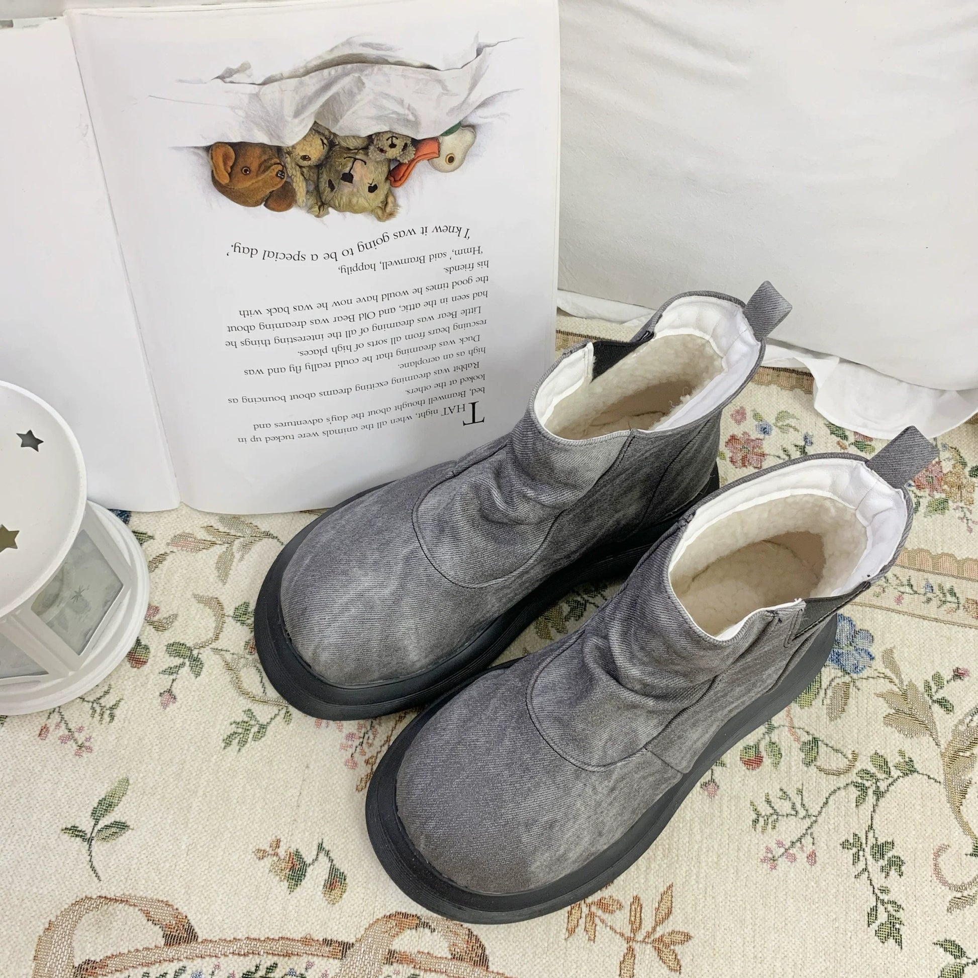 Dolly Doll - Ponyo - Winter Casual Lolita Boots Bow Thick Sole Shoes