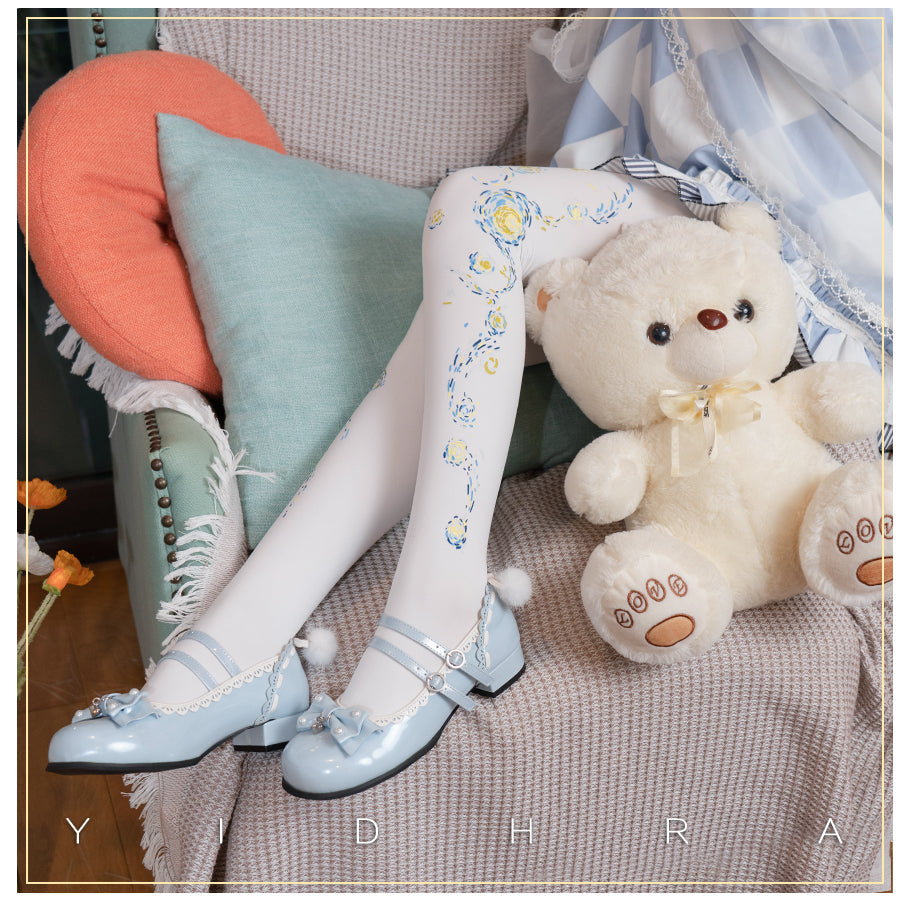 Yidhra - Van Gogh · Starry Sky - Classic Printed Lolita Pantyhose