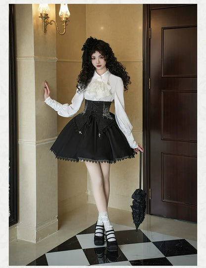 With PUJI - Thorny Night - Gothic Lolita Bust-supporting Skirt With Removable&Adjustable Strap