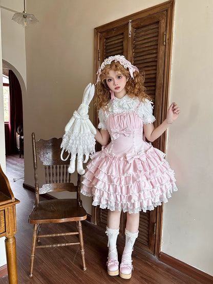 Nn Star - Half Sugar Ism - Sweet Lolita JSK Low Waist Dress With Tiered Hem