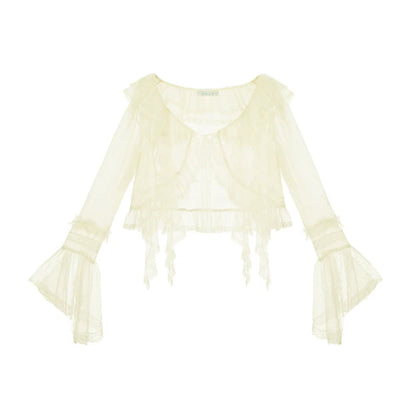With PUJI - Letters and Poetry - Summer Classic Lolita Tulle Lace Bolero with Multi-Color