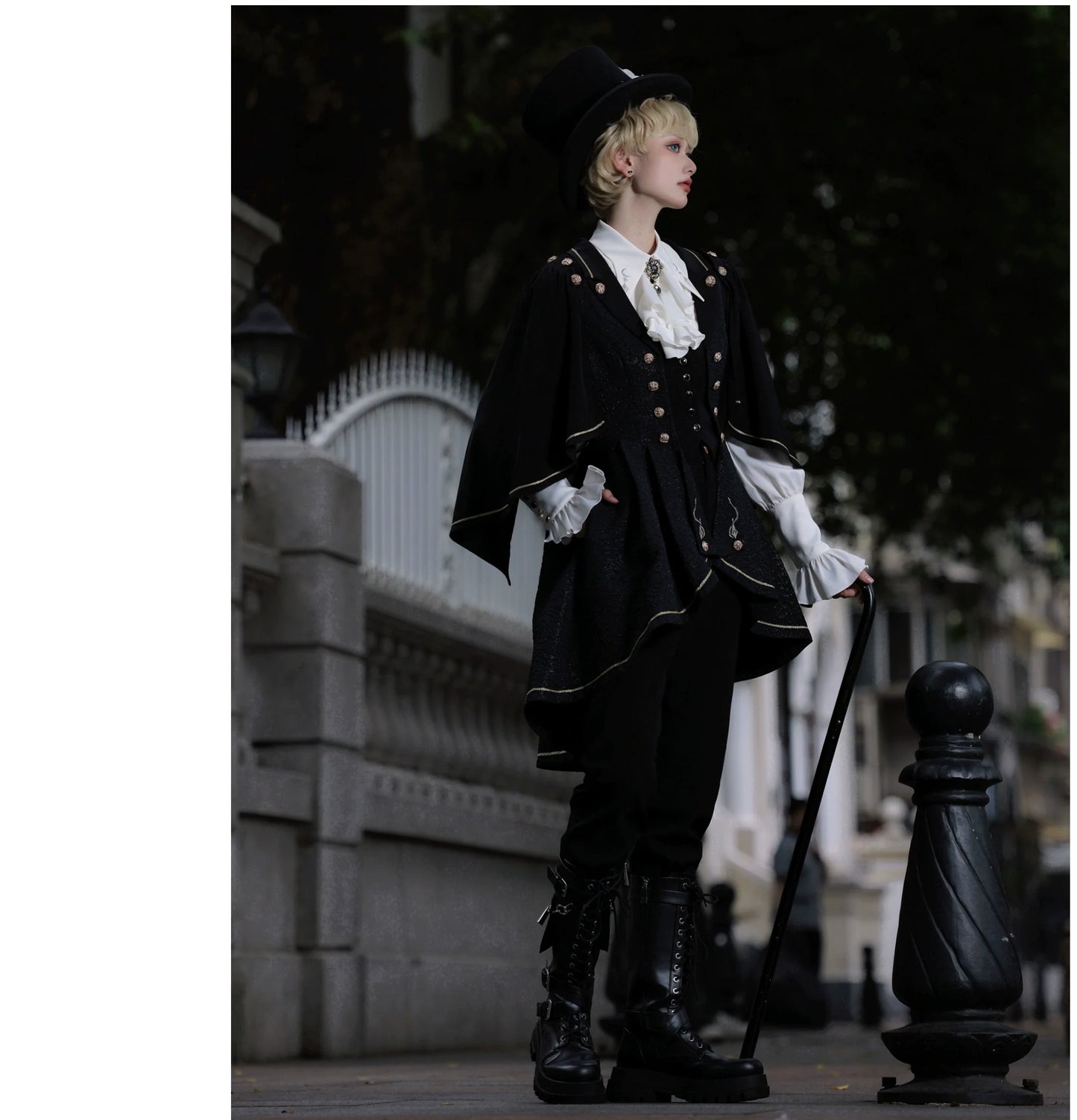 SilentMars - Fallen Moon Rule - Military Lolita Shirt Set Retro Knight Style Blouse
