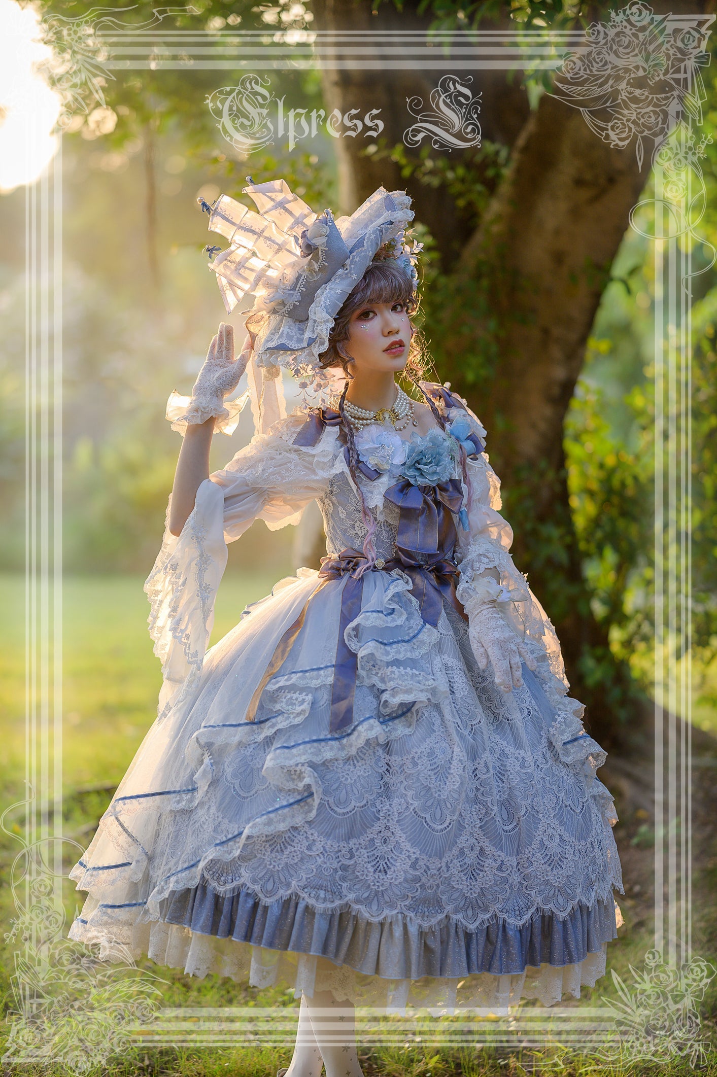 Elpress L - Universal Black White Chiffon Lolita Blouse