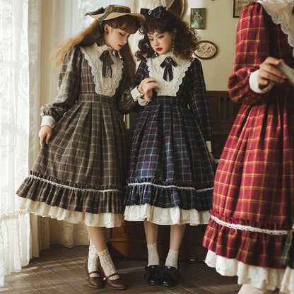 Miss Point - Rose Silhouette 3.0 - Plaid Vintage Classic Lolita OP