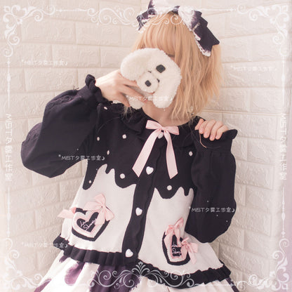 MIST - Beating Heart - Sweet Lolita Thick Sweater Coat Puff Sleeve