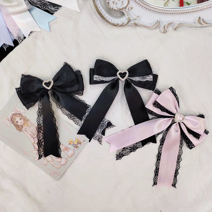 Rabbit Lolita - Kawaii Lolita Hair Clips Heart Diamond Bow Hair Accessories