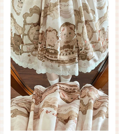 Akiyama Future Studio - Cute Lolita Salopette Dress Bear Print