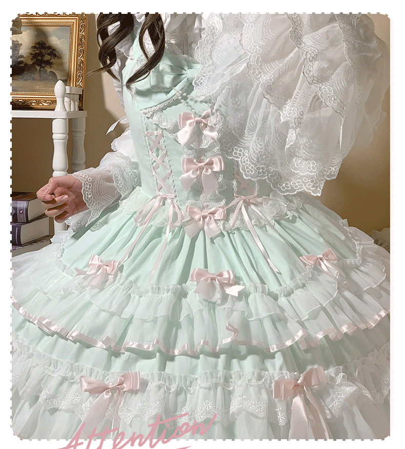 ZhiJinYuan - Love Notebook - Old School Lolita JSK Vintage Doll Tiered Dress