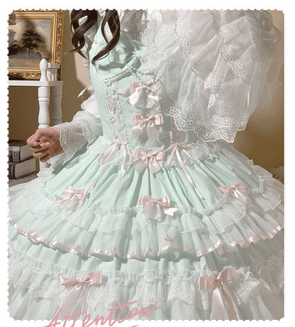 ZhiJinYuan - Love Notebook - Old School Lolita JSK Vintage Doll Tiered Dress
