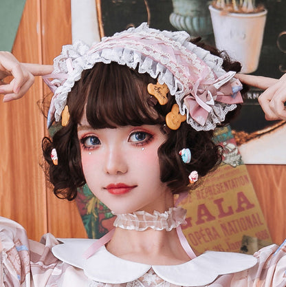 ZhiJinYuan - Sweet Lolita Lace Bow Hairband Multicolors