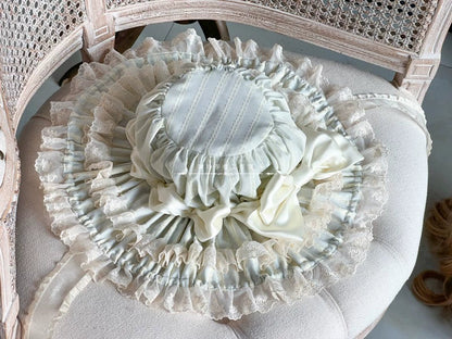 MAID - Vintage Lolita Hat Striped Lace Hat