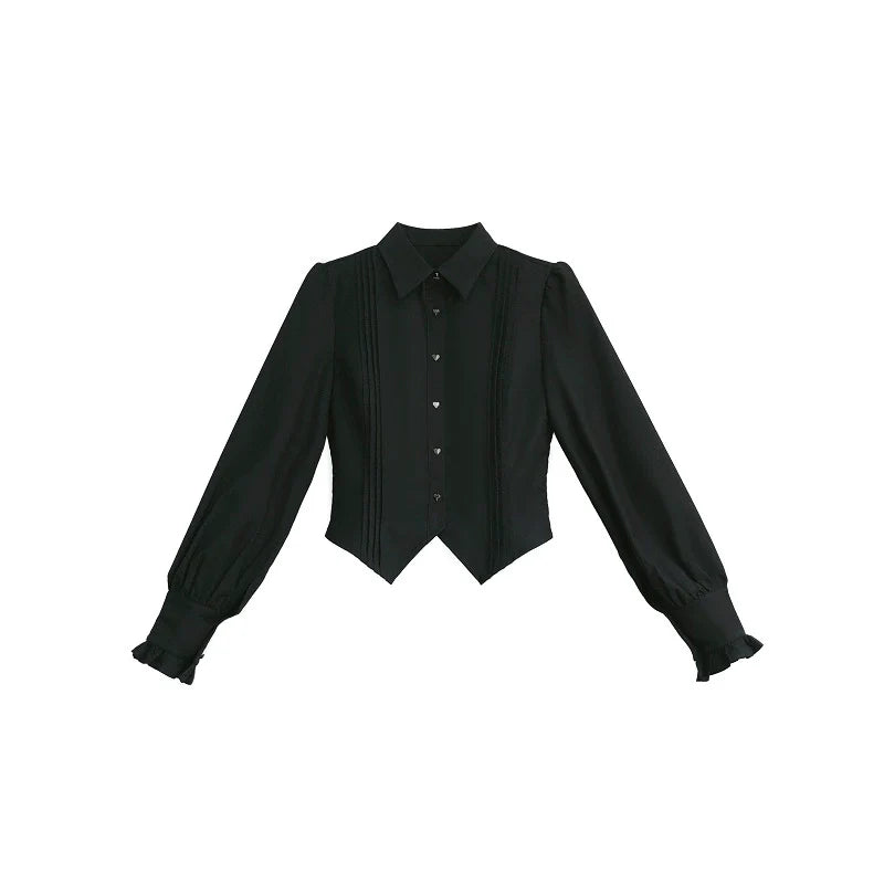 HuTaoMuJK - Madeleine - Classic Lolita JSK Suit Black Lolita Blouse and Coat