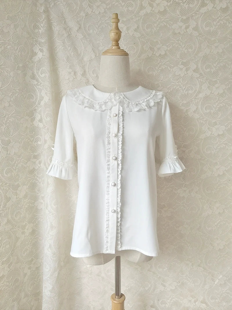 Youlan Lane - Chiffon Peter Pan Collar Kawaii Lolita Blouse