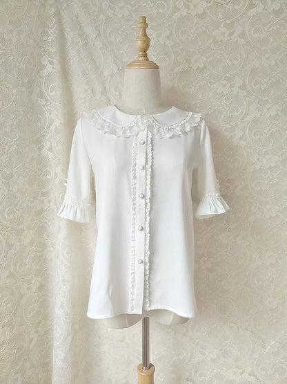 Youlan Lane - Chiffon Peter Pan Collar Kawaii Lolita Blouse