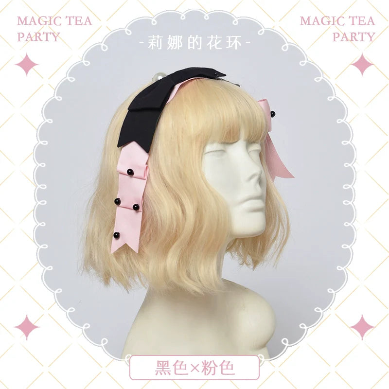Magic Tea Party - Lena's Garland - Elegant Lolita HeaddressPearl Headband Set with Hair Clip
