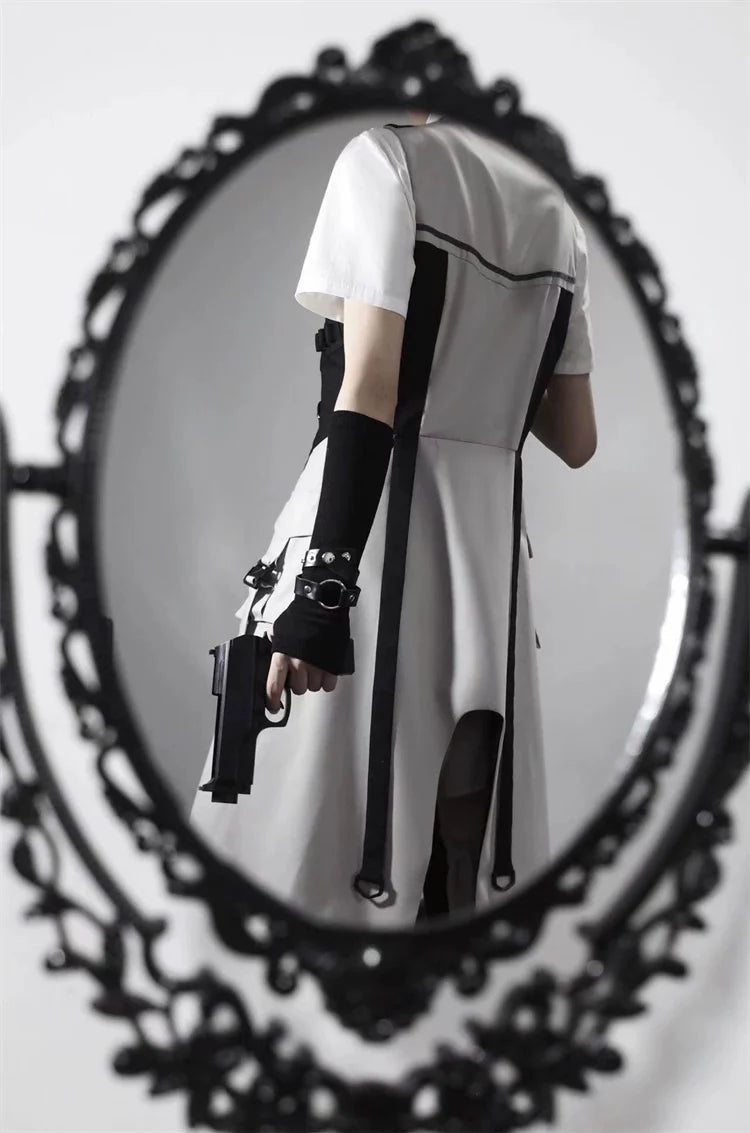 Letters from Unknown Star - Sky Core Record - Ouji Lolita Shorts Suits Short Sleeve Dress Set