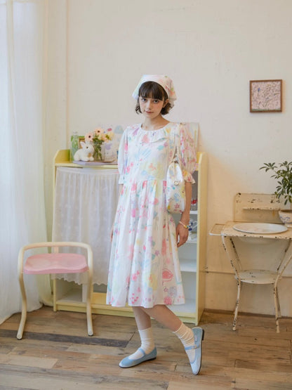 Loose Chiffon Short-sleeved Dress 【s0000002486】