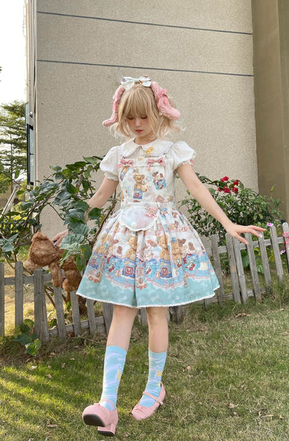 Walnut Museum- Toy Anniversary - Cotton Sweet Lolita Blouse, Bow Accents