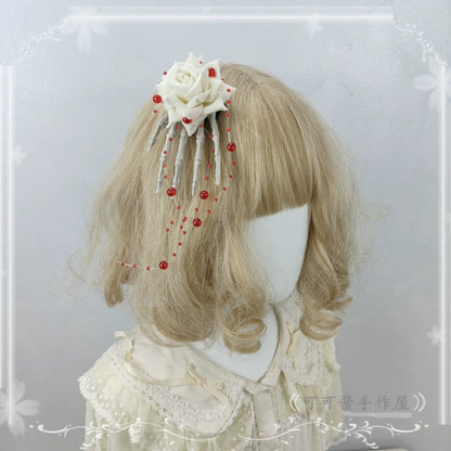 Cocoa Jam - Halloween Gothic Lolita Accessories, White Bride Style