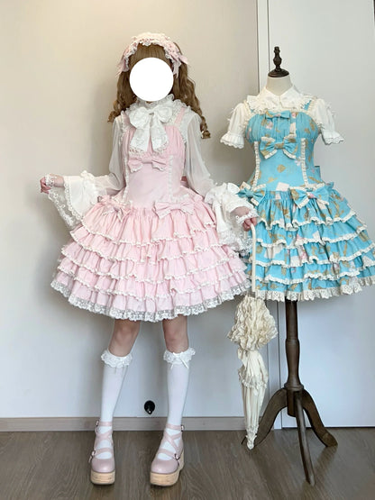 Nn Star - Half Sugar Ism - Sweet Lolita JSK Low Waist Dress With Tiered Hem