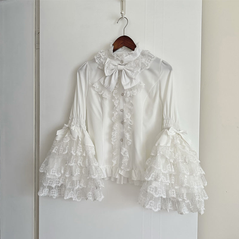 Hanguliang - Spring Awakening - Sweet Lolita JSK and Princess-Sleeved Shirt with Lace Detail