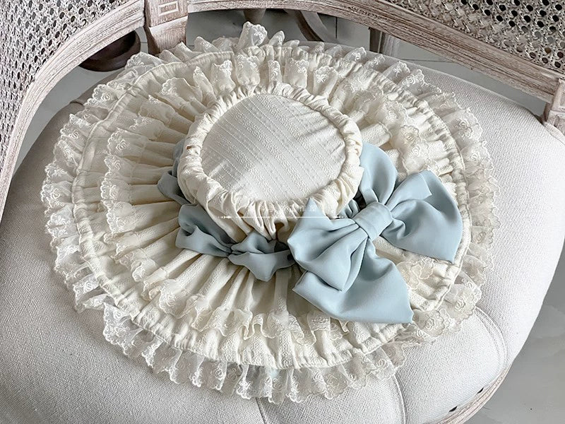 MAID - Vintage Lolita Hat Striped Lace Hat