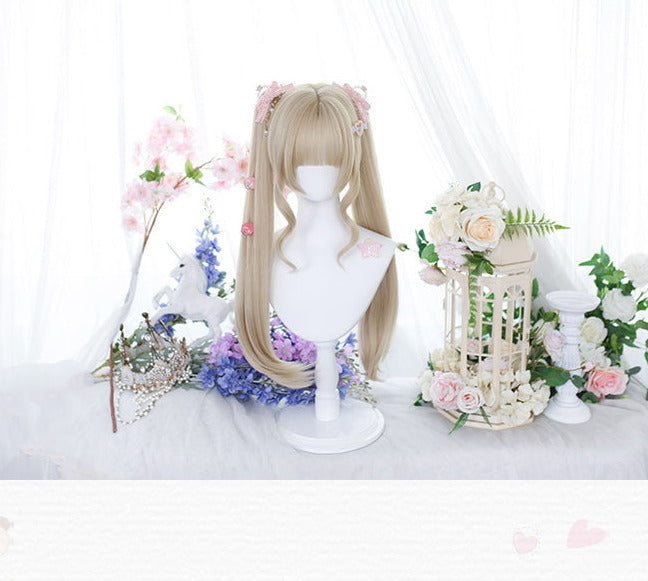 Dalao Home - Princess Lolita Ponytail Long Straight Blonde Wig