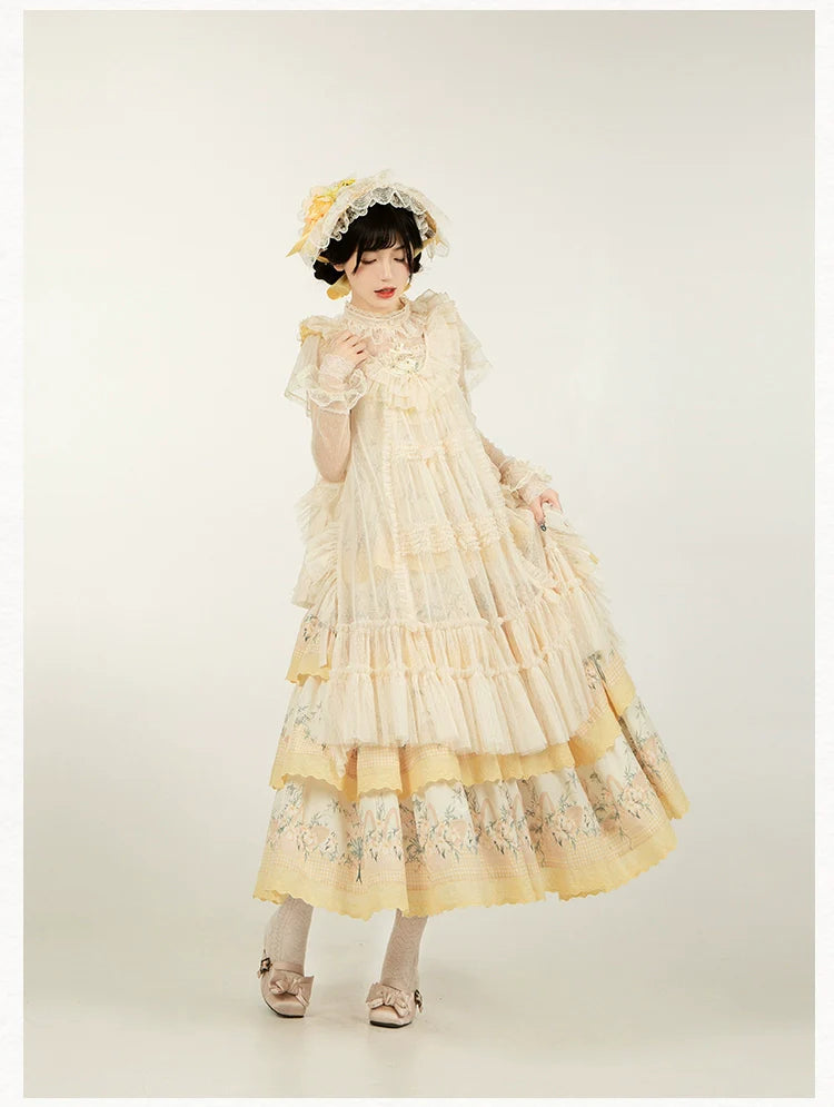 With PUJI - Letters and Poetry - Classic Lolita Tulle Over-Skirt for Summer