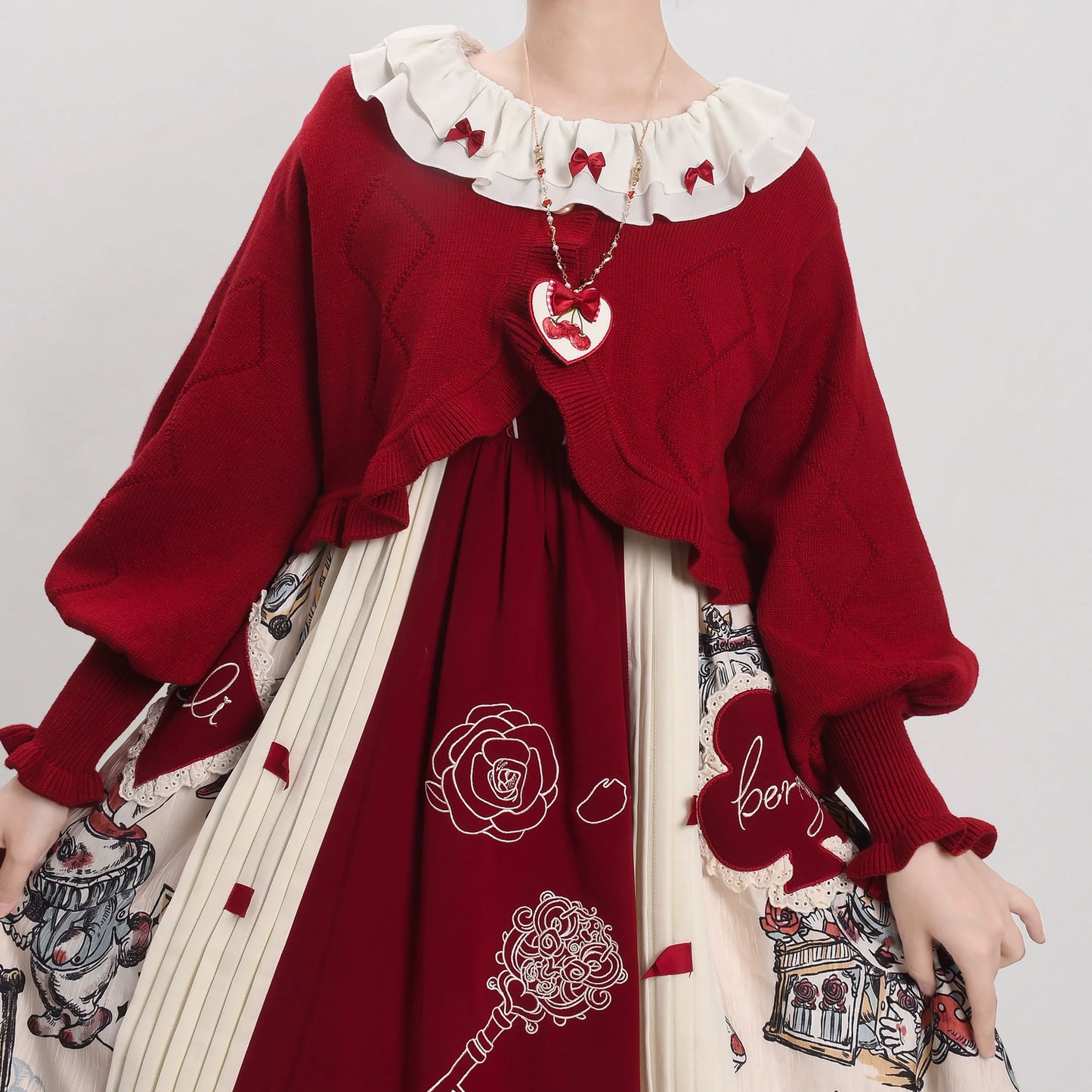 MIST - Cookie - Vintage Lolita Cardigan Short Sweater Multicolors