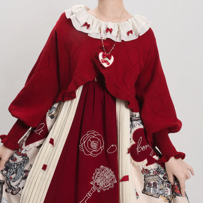 MIST - Cookie - Vintage Lolita Cardigan Short Sweater Multicolors