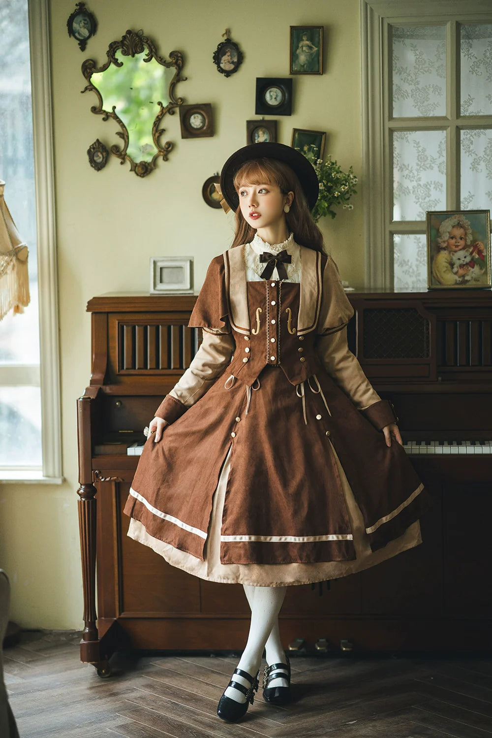 Miss Point - Golden Movement - Elegant Lolita Fishbone Skirt Customized