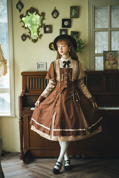 Miss Point - Golden Movement - Elegant Lolita Fishbone Skirt Customized
