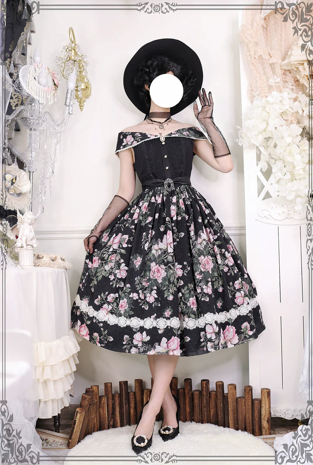 Miss Point - French Rose - Elegant Lolita JSK Dress
