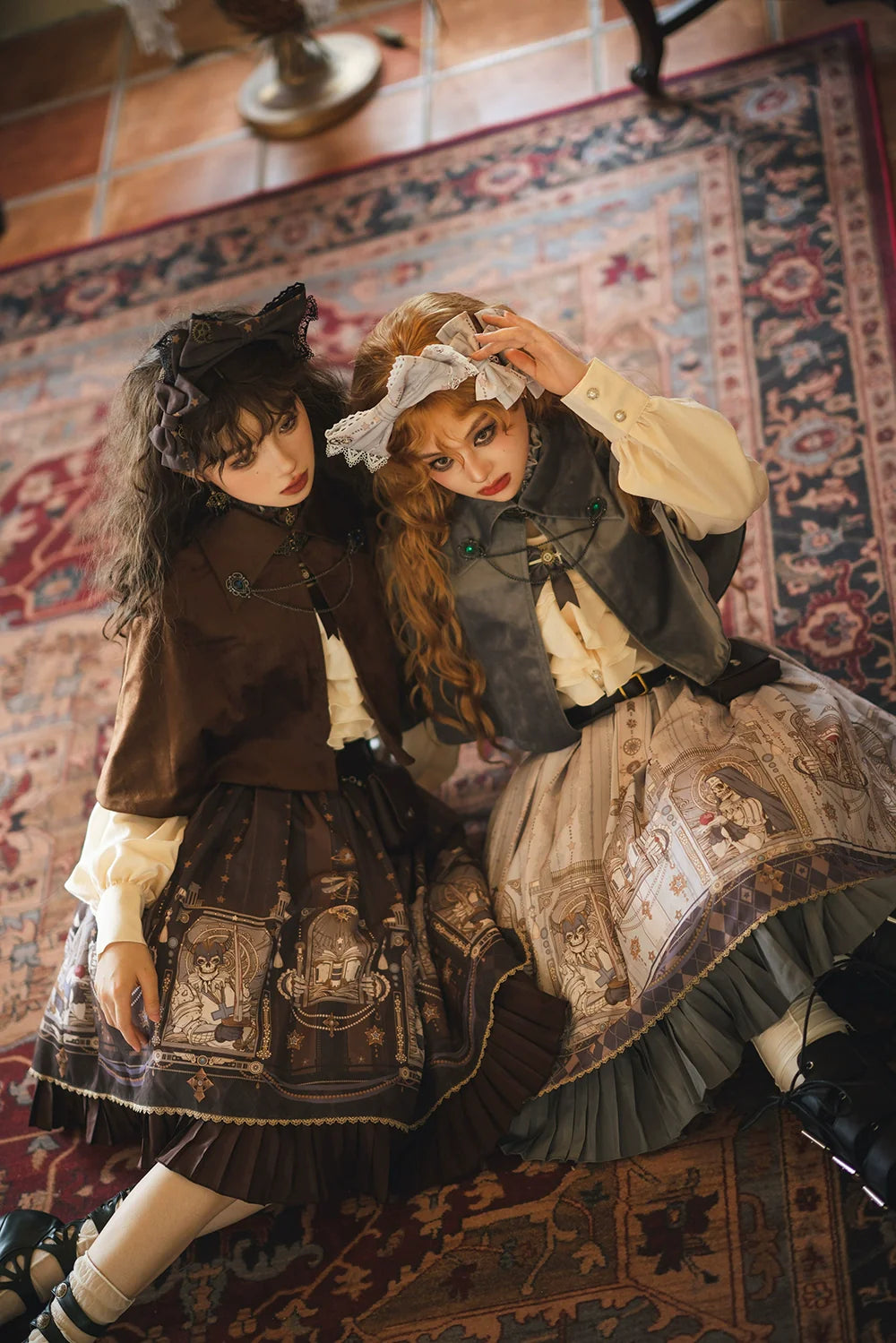 Miss Point - Demon Hunting Notes - Gothic Lolita Cross Print Short Skirt