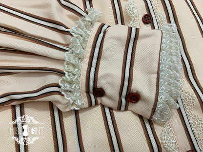 Miss Point - Chocolate Daily Light Sweet Stripe Lolita Blouse