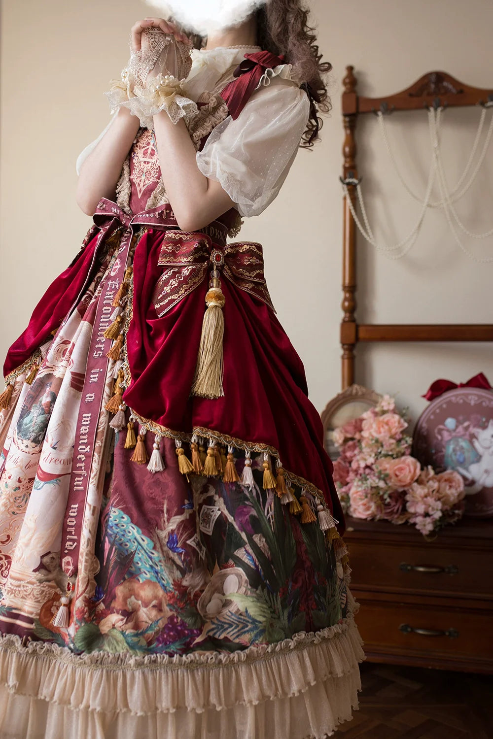 Miss Point - Kaleidoscope - Retro Lolita Dress Oil Painting Print JSK Dress Customized