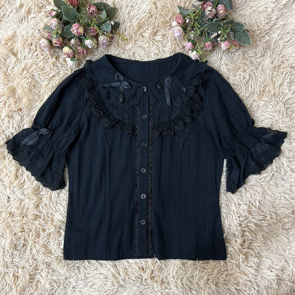 DMFS Lolita - Summer Short Sleeve Cotton Lolita Blouse