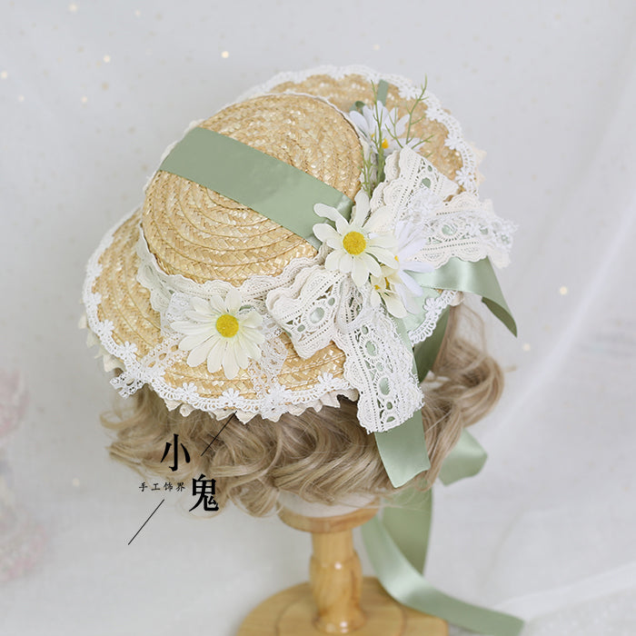 Xiaogui - Flower Lolita Tea Party Straw Hat