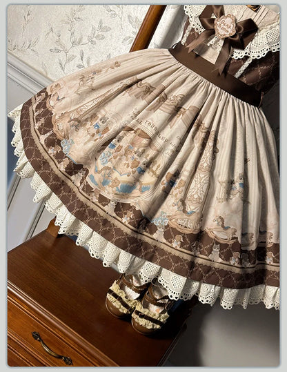 Alice Girl - Sea Salt Fairytale - Sweet Lolita JSK Doll-like Lolita Printed Dress