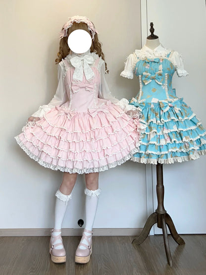 Nn Star - Half Sugar Ism - Sweet Lolita JSK Low Waist Dress With Tiered Hem