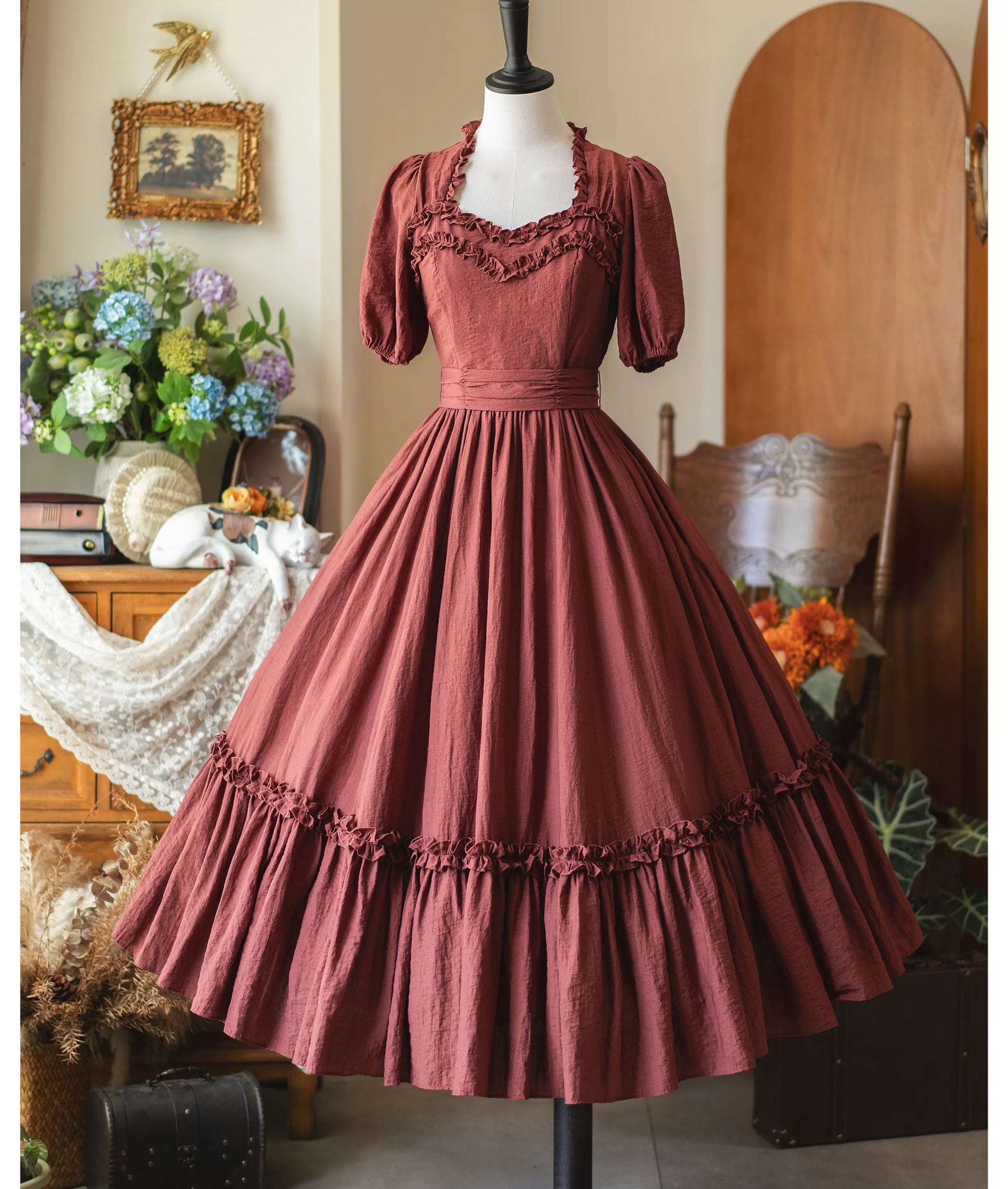 Forest Wardrobe - Forest Pastoral - Elegant Lolita Square Neck Long OP