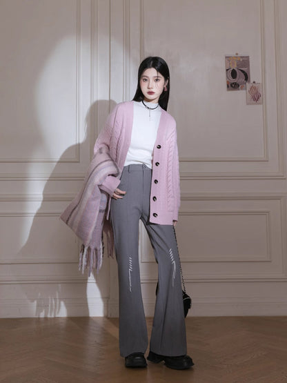 Handmade wool low waist pants【s0000005787】