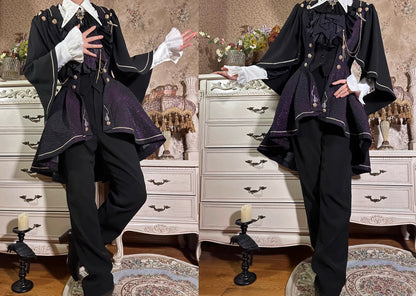 SilentMars - Fallen Moon Rule - Military Lolita Shirt Set Retro Knight Style Blouse